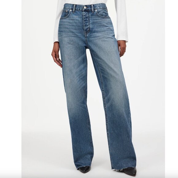 MADEWELL x Kaihara Denim Low-Slung Baggy Jeans in Mustart Wash Size 27